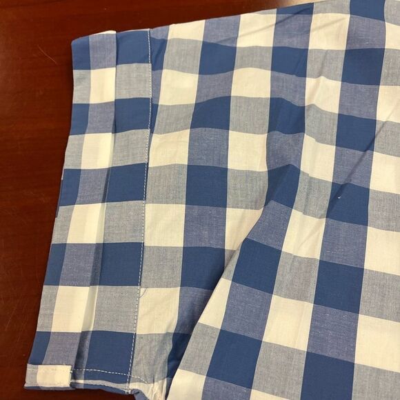 Chaps Womans Blue & White Gingham Short Sleeve Button Down Shirt sz XL NWT - Picture 2 of 6